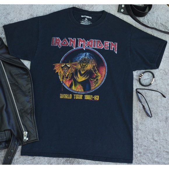 Iron Maiden T-shirt Eddie On Bass Men/'s Black